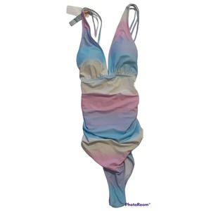 NWT Women's Phurro Romance On The Beach One Piece Swimsuit Size Small Pastels
